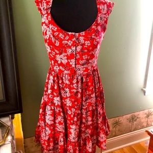 Red & white floral Band of Gypsies sundress size M